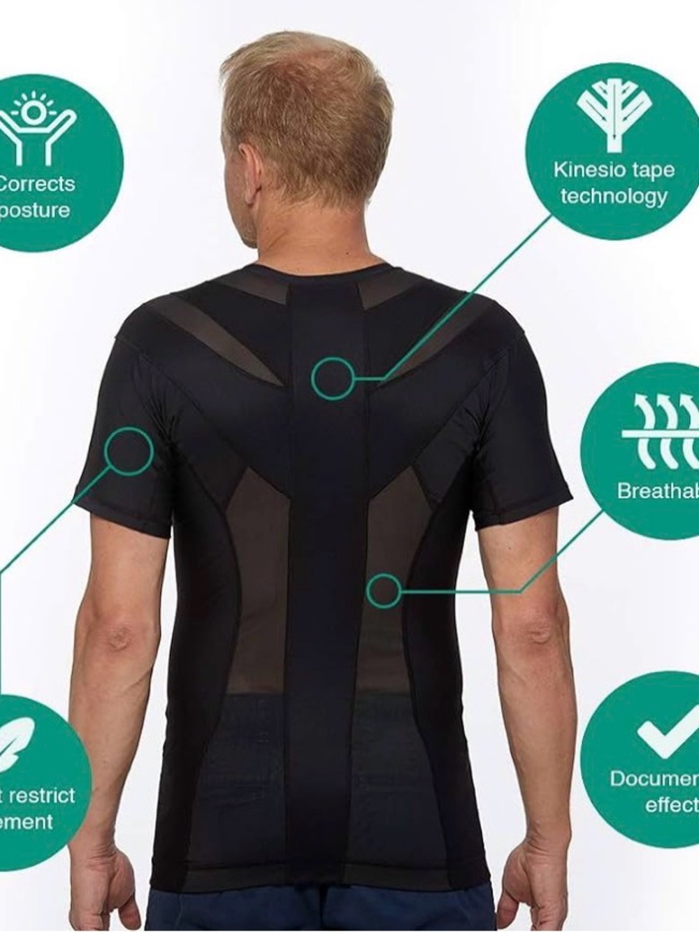 ALIGNMED Postural Fitness Back and Shoulder Posture Corrector Mens Size: Medium